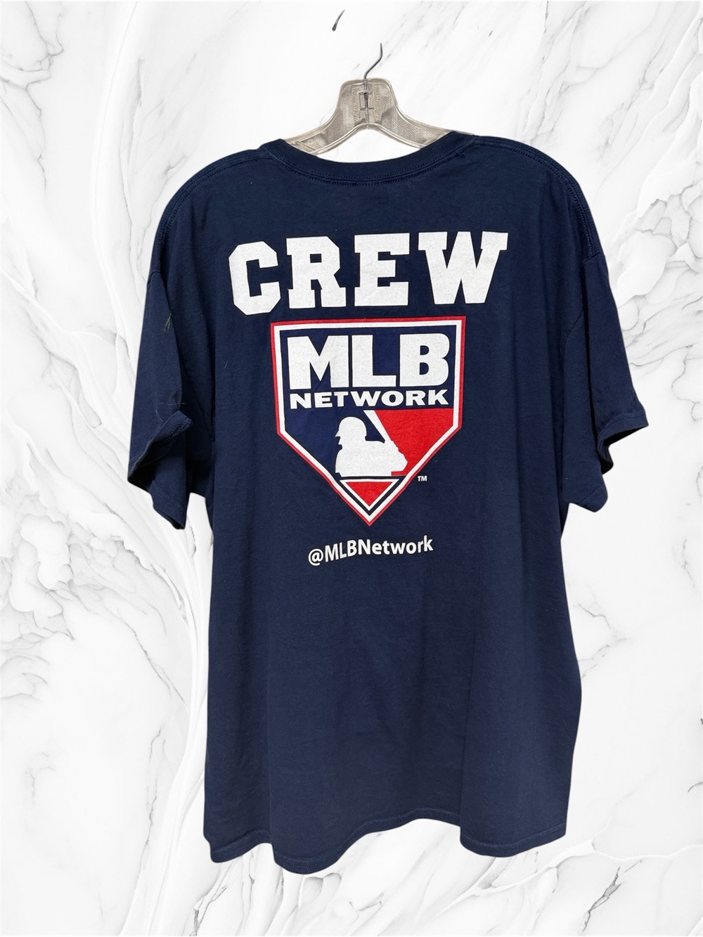 MLB Navy Short Sleeve Crewneck T-Shirt with large Logo XL